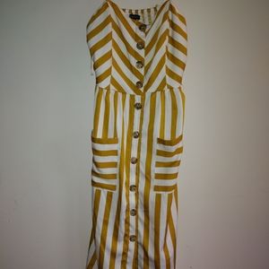 Gold and cream spaghetti strap dress